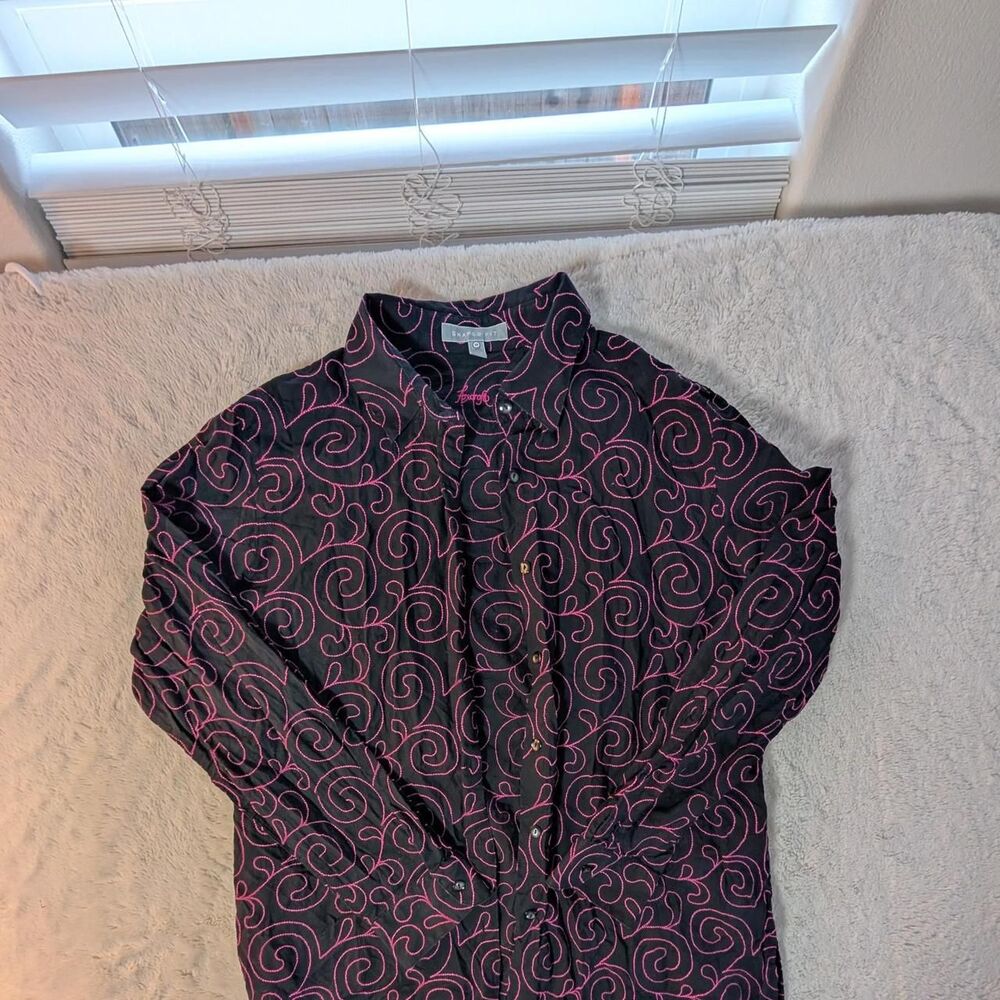 Unbranded Women's Black and Pink Blouse